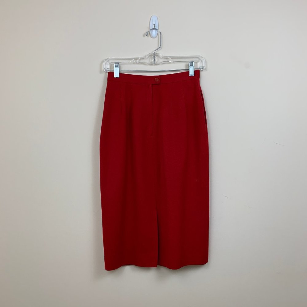 Vintage Red Suit Skirt Made in USA
